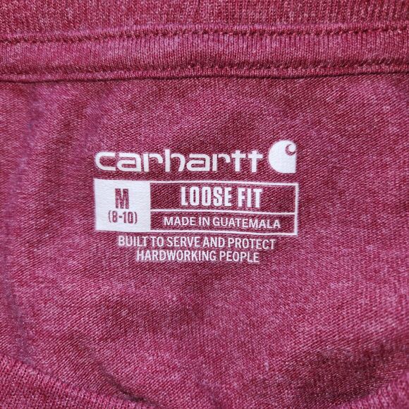 Carhartt Loose Fit Pink Shirt Women M (8-10) Cotton Polyester T-Shirt Work - Picture 4 of 10